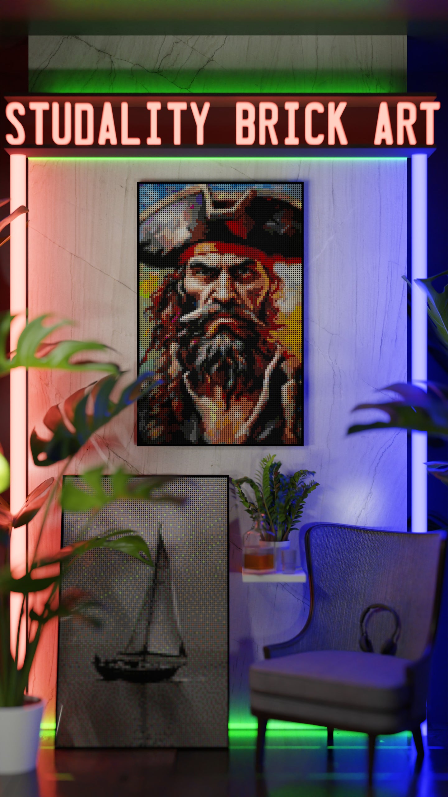 Captain Dreadheart LEGO® Style mosaic creative DIY building set